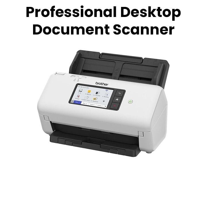 Brother Professional Desktop Document Scanner, 80-sheet Automatic Document Feeder, 2-Sided Scanning Up To 80ipm - White - ADS-4700W