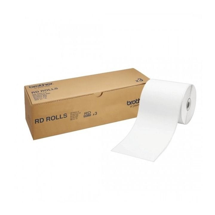 Brother Continuous Paper Label Roll 102mm x 42.8m, Direct Thermal Printing, Custom Length Labels, Reduces Waste - White - RD-S01C2