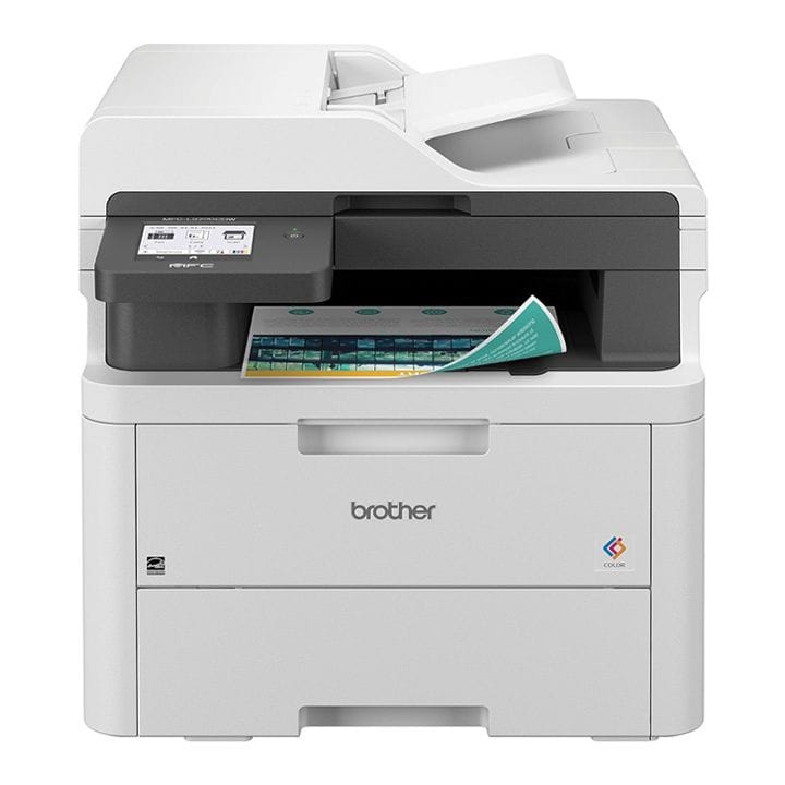 Brother Color LED Laser Multifunction Printer, LED Printing Technology, Automatic Duplex Printing, ADF Support - White - MFC-L3720CDW