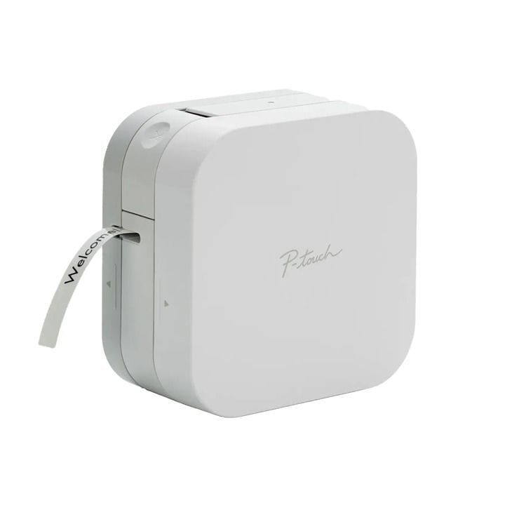 Brother Portable P-Touch Cube Label Printer With Bluetooth Connectivity, Modern And Compact Design, P-Touch Design & Print App - White - PT-P300BT