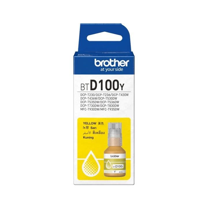 Brother Ink Bottle, For DCP-T430W, DCP-T530DW, DCP-T730DW, DCP-T830DW, MFC-T930DW, High Yield Performance, 5000 Page Yield - Yellow - BTD100Y