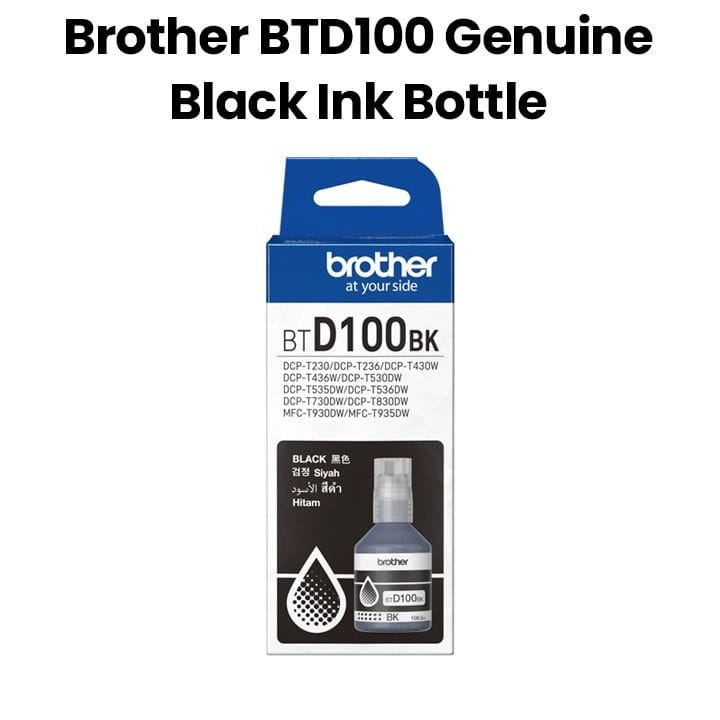 خرطوشة حبر سوداء براذر BTD100BK لطابعات DCP-T430W، DCP-T530DW، DCP-T730DW، DCP-T830DW، MFC-T930DW | BTD100BK