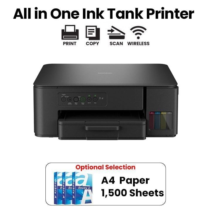 Brother Wireless All in One Ink Tank Printer, Ultra Compact Design, Wireless And Air Print - Black - DCP-T430W