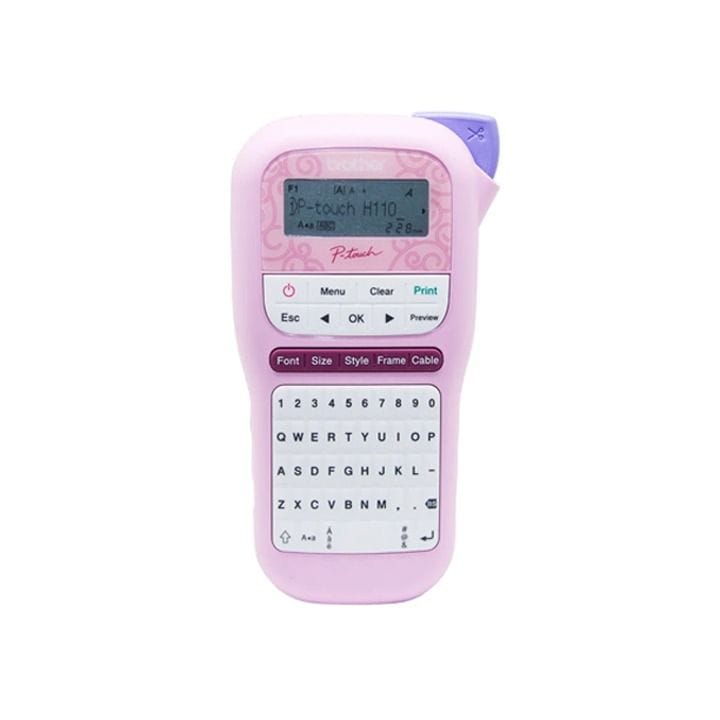 Brother Handheld Electrician Label Printer, Graphical LCD, Dedicated Keypad Functions - Pink - PT-H110