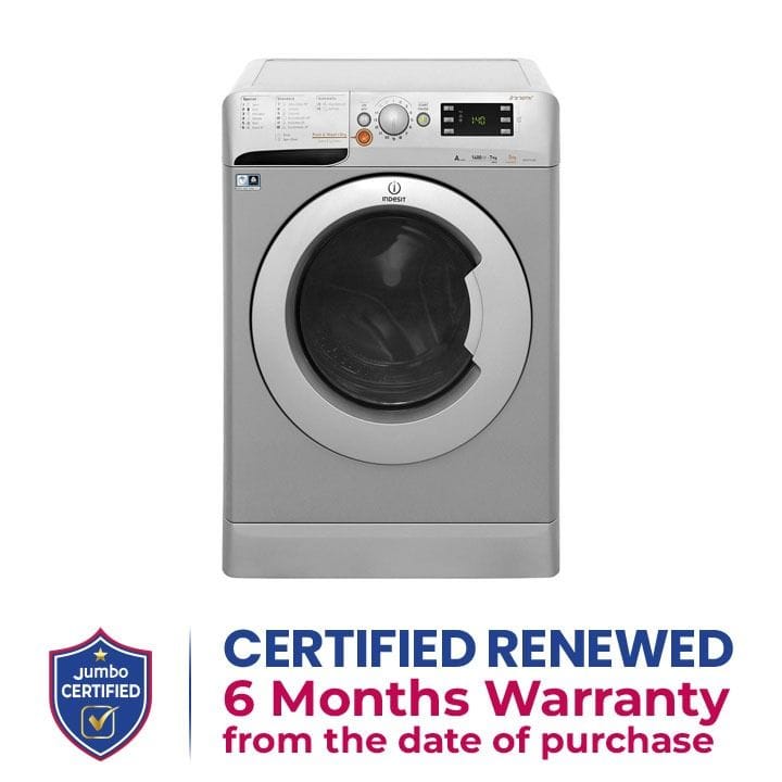 Indesit Innex 7kg Wash 5kg Dry 1400rpm Freestanding Washer Dryer - Silver (XWDE751480XS)