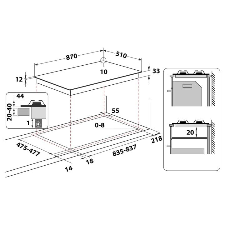 Ariston 90cm 6-Gas Burner Hob | PHN962/TX/IX/QA