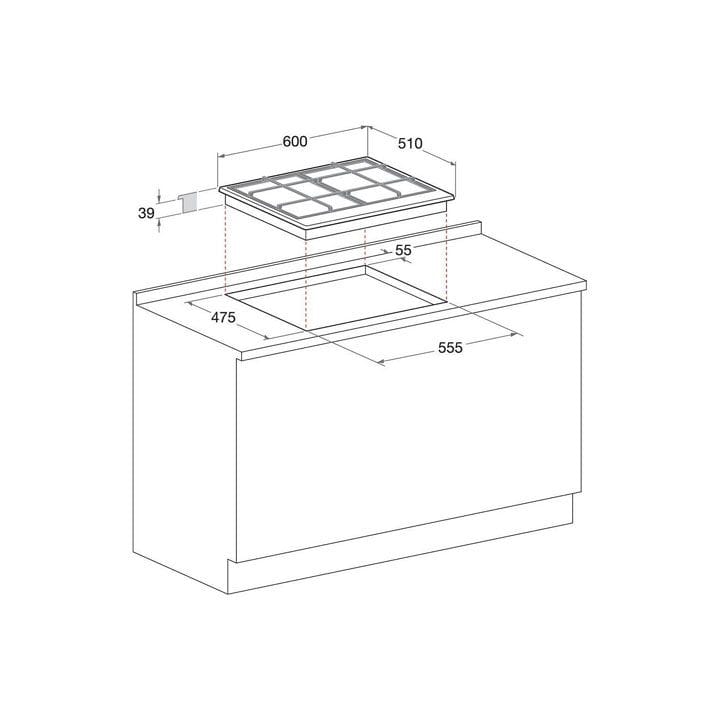Ariston 60x60cm Built-In Gas On Metal Hob | PCN 642 IX A