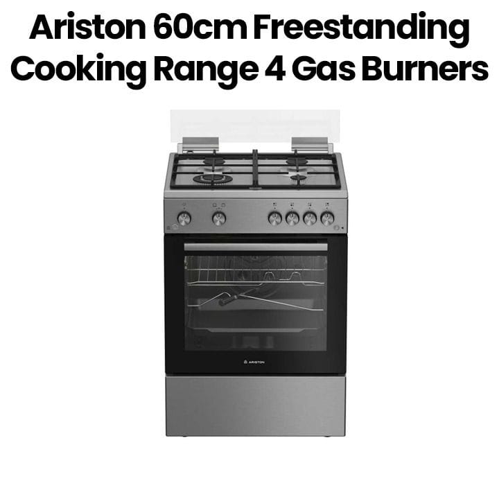 Ariston 60cm Freestanding Cooking Range 4 Gas Burners | Stainless Steel | ARR6GGG23125XME