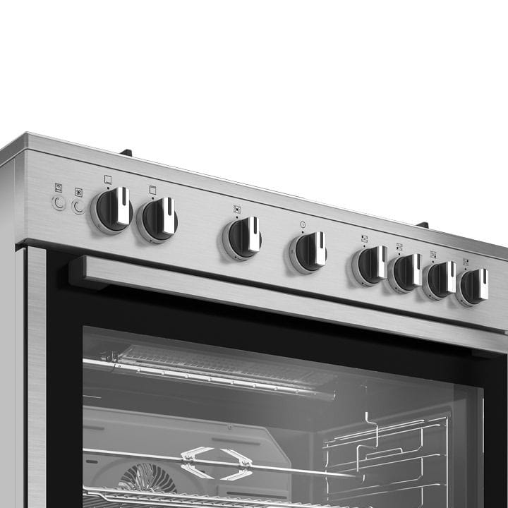 Ariston 90x60cm Freestanding Gas Cooker – 5 Gas Burners incl. Wok Burner, Fan-Assisted Gas Oven, Mechanical Timer | Inox – ARR9 GGF 22125 XME