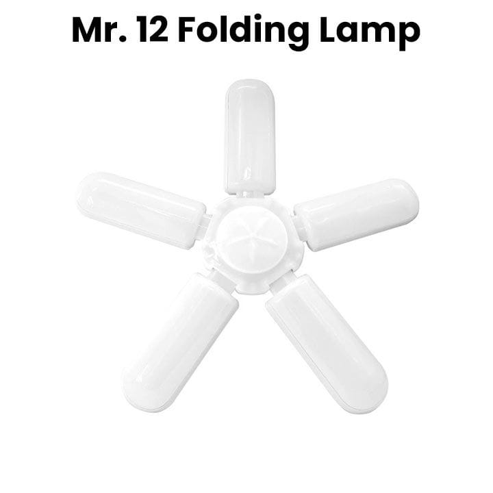 Mr. Light Folding LED Lamp 48W, Super Bright Angle Adjustable Home Ceiling Lights, Long-Lasting Construction, Foldable Fan Blade Lights Lighting - White - MR 12