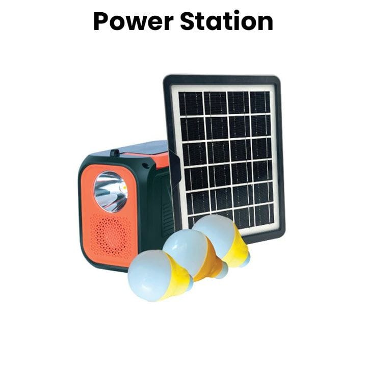 Mr. Light Power Station, 12000mAh Portable Battery, Built-in LED Emergency Light, Solar Panel Charging Support, USB Charging Ports - Black - MRGJ 1011