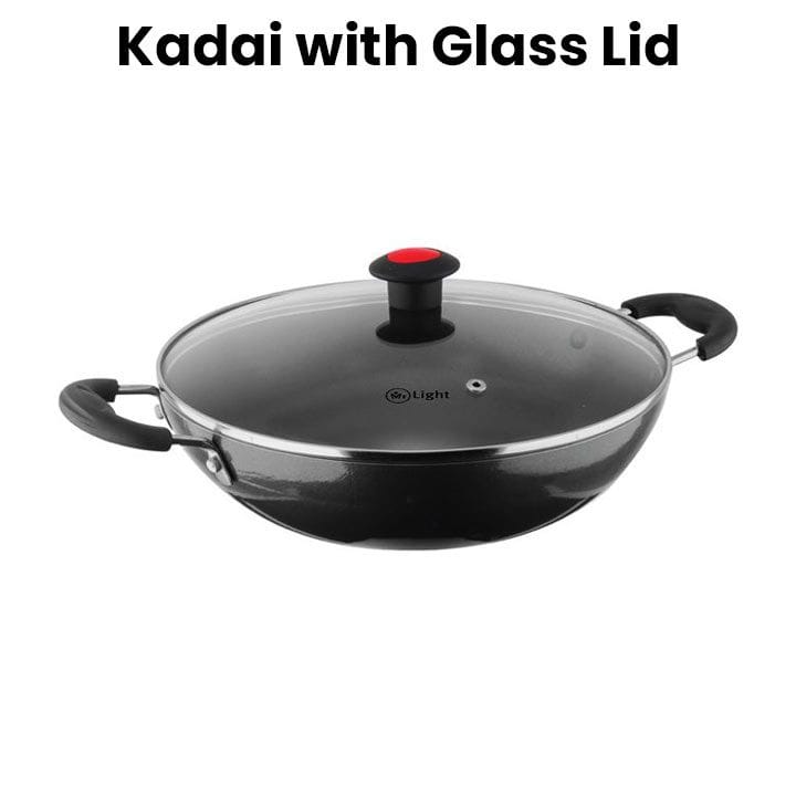 Mr. Light 26cm Kadai with Glass Lid | MR KADAI 26 CM