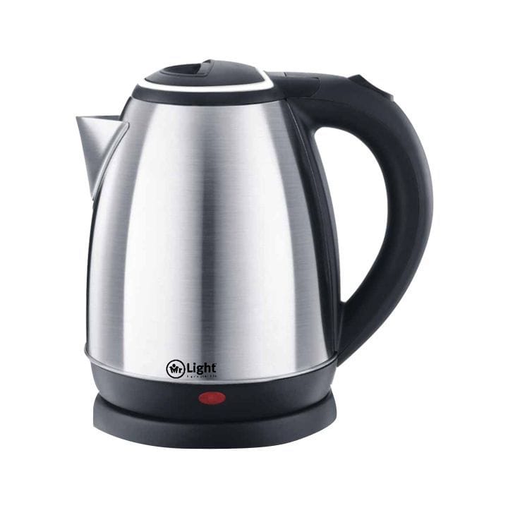 Mr. Light Electric Kettle 1.8L, Stainless Steel Finish, Heat Resistant Handle, 1800W Fast Boiling - Silver - MR 2618