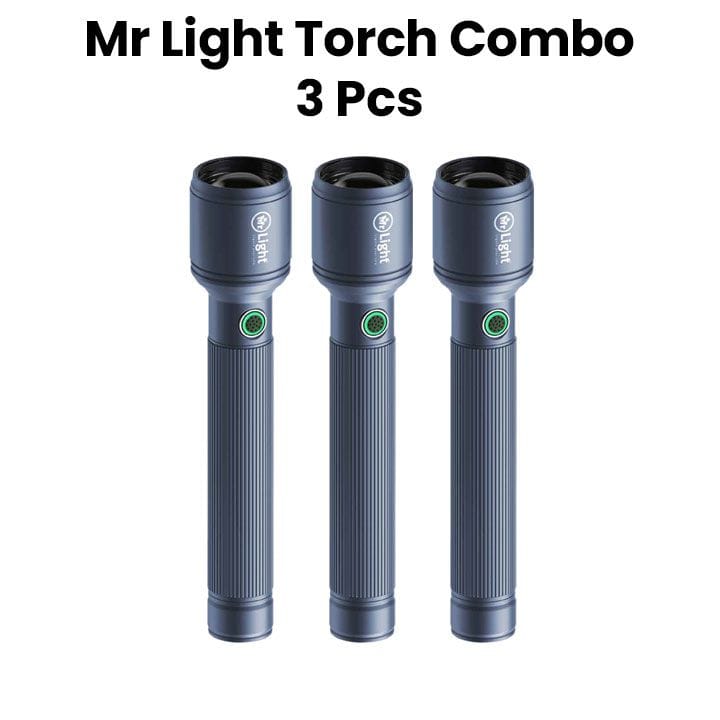 مجموعة مصباح يدوي مستر لايت زووم 2SC - ثلاث قطع | أسود | MR GD2X03