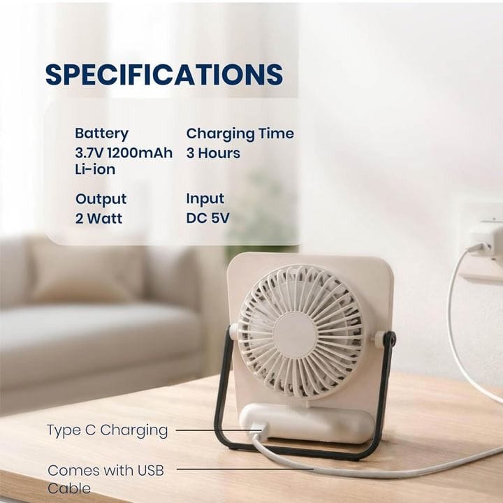 Mr. Light Rechargeable Fan | White | MR F600