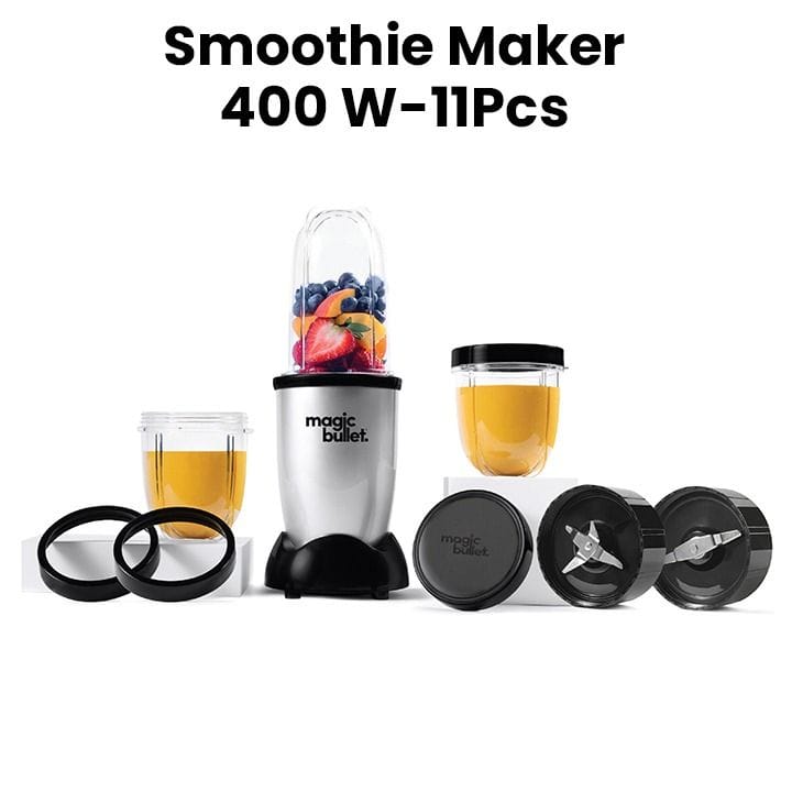 Magic Bullet NutriBullet Smoothie Maker 400W – 11-Piece Personal Blender Set for Smoothies, Shakes & Juices, Compact Kitchen Blender,  MB4-1012