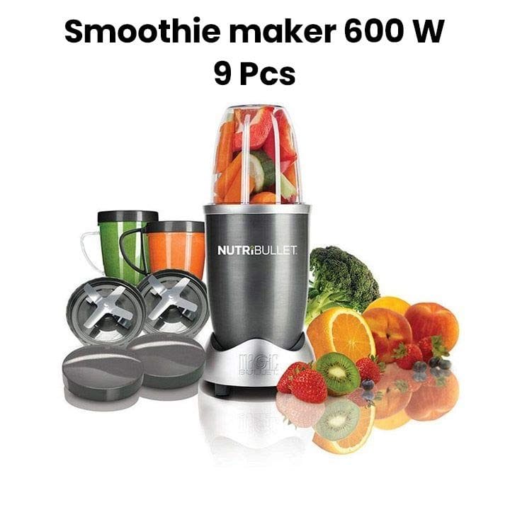 NutriBullet Smoothie Maker 600W – 9-Piece Personal Blender Set for Smoothies, Shakes & Juicing, Powerful Compact Mixer, NBR-1212M