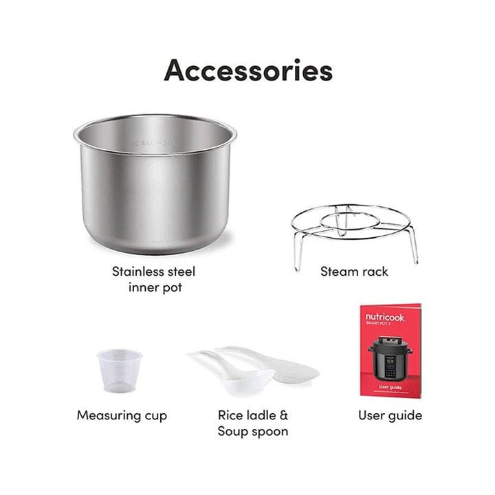 Nutricook Smart Pot 2 Electric Pressure Cooker 6L, Digital Multi-Function Cooker for Fast Healthy Cooking | NC-SP204K