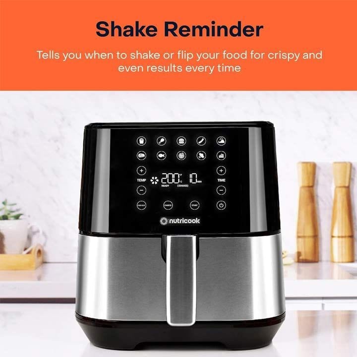 NutriCook Rapid Air Fryer 5.5L 1700W, Large Capacity Digital Air Fryer for Healthy Oil-Free Cooking, Fry Bake Roast | NC-AF205