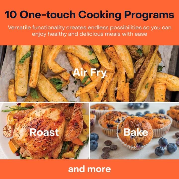 Nutricook Rapid Air Fryer 5.5L 1700W, Large Capacity Digital Air Fryer for Healthy Oil-Free Cooking, Fry Bake Roast | NC-AF205K