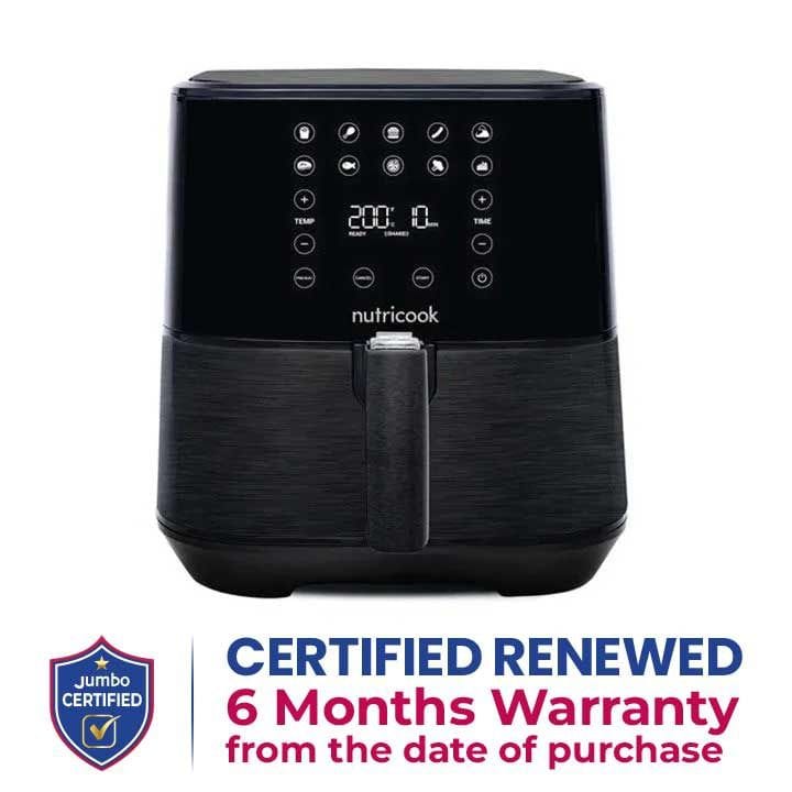 Nutricook Rapid Air Fryer 5.5L 1700W, Large Capacity Digital Air Fryer for Healthy Oil-Free Cooking, Fry Bake Roast | NC-AF205K