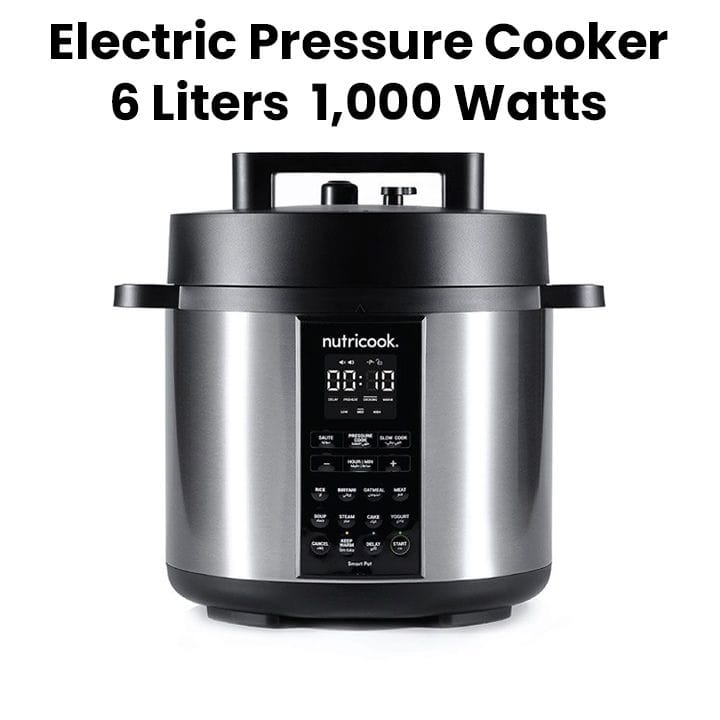 Nutricook Smart Pot 2 Electric Pressure Cooker 6L 9-in-1 1000W, Digital Multi-Function Cooker for Fast Healthy Cooking | NC-SP204A