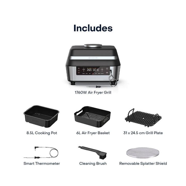 Nutricook Smart Indoor Grill & Air Fryer XL 8.5L, Large Capacity Digital Air Fryer Grill for Healthy Oil-Free Cooking | NC-AFG960