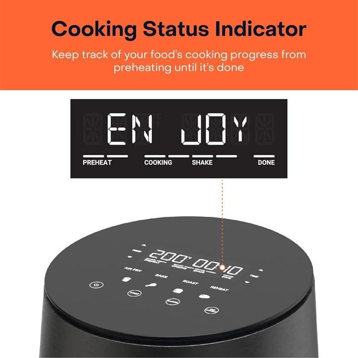 Nutricook Air Fryer Mini V2 3.3L Digital Air Fryer – Compact Space-Saving Design, Rapid Hot Air Technology, Healthy Oil-Free Cooking - Black | NC-AFM033K