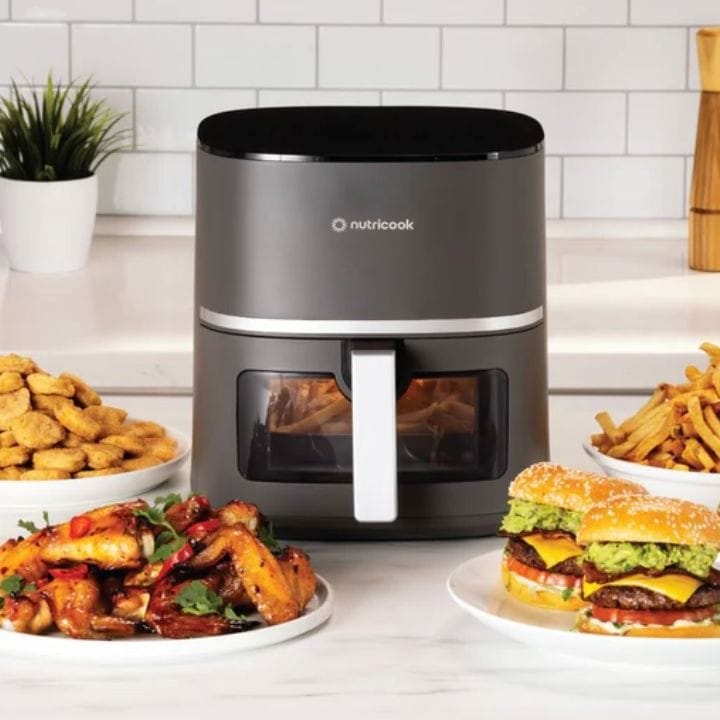 Nutricook Air Fryer Essentials Vision Digital Air Fryer – Rapid Hot Air Technology, Touch Control Panel, Healthy Oil-Free Cooking | NC-AFE152V