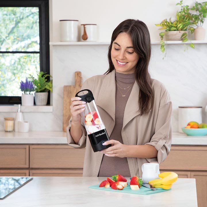 NutriBullet Portable Blender USB-C Rechargeable, Personal Blender for Smoothies & Shakes, Travel Friendly Compact Design – NB-PB475K