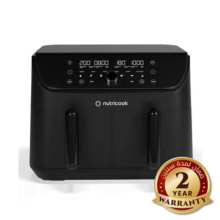 Nutricook 8.5L Air Fryer Duo 2 Non-Vision Digital Air Fryer – Dual Basket Cooking, Rapid Hot Air Technology, Healthy Oil-Free Frying | NC-AFD185