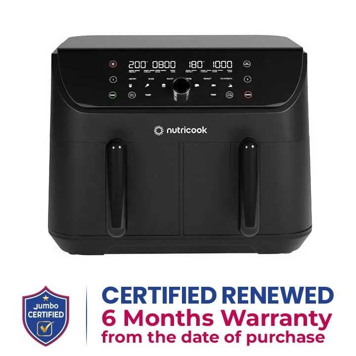 Nutricook Air Fryer Duo 2 Non-Vision 8.5L Air Fryer – Dual Basket Cooking, Large Family Capacity, Rapid Hot Air Oil-Free Frying | NC-AFD185