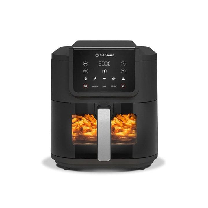 Nutricook Air Fryer Slim 7.6L Digital Air Fryer – Space-Saving Slim Design, Large Capacity Cooking, Rapid Hot Air Oil-Free Frying | NC-AFS200