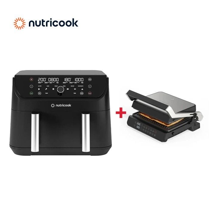 Nutricook Duo Flexzone Air Fryer 8.5L + Nutricook Contact Grill 2000W - Nutricook Duo Cooking Bundle (301006000000072 + 301006000000130)