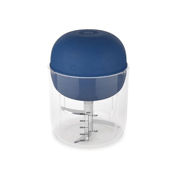 Nutricook Choppi Portable Rechargeable Chopper 500ml – Cordless USB Charging, Stainless Steel Blades, Compact Kitchen Prep Tool - Blue | CH600B-ME