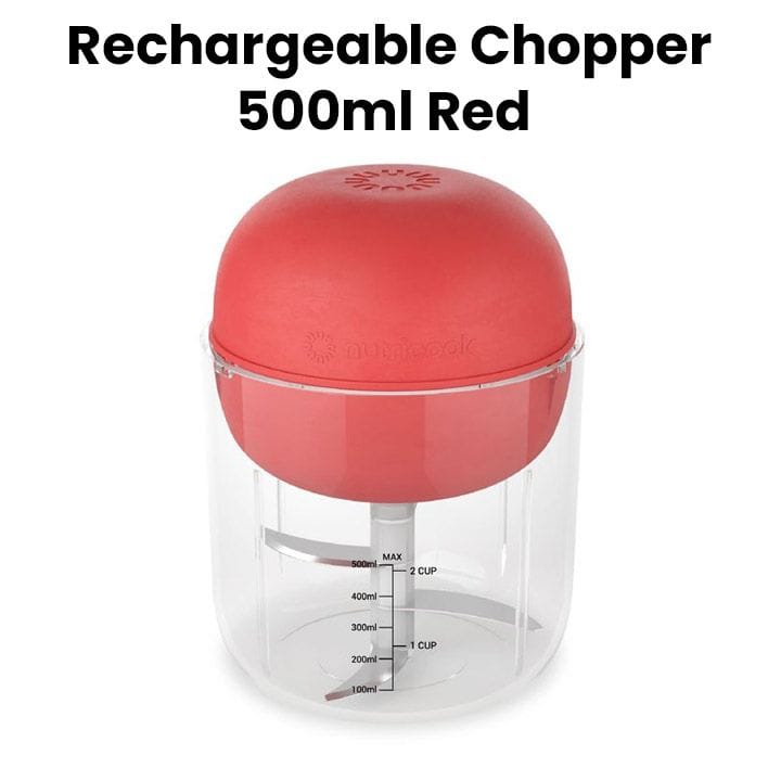 مفرمة نيوتريكوك تشوبي محمولة قابلة للشحن – السعة ٥٠٠ مل – اللون: أحمر | CH600R-ME