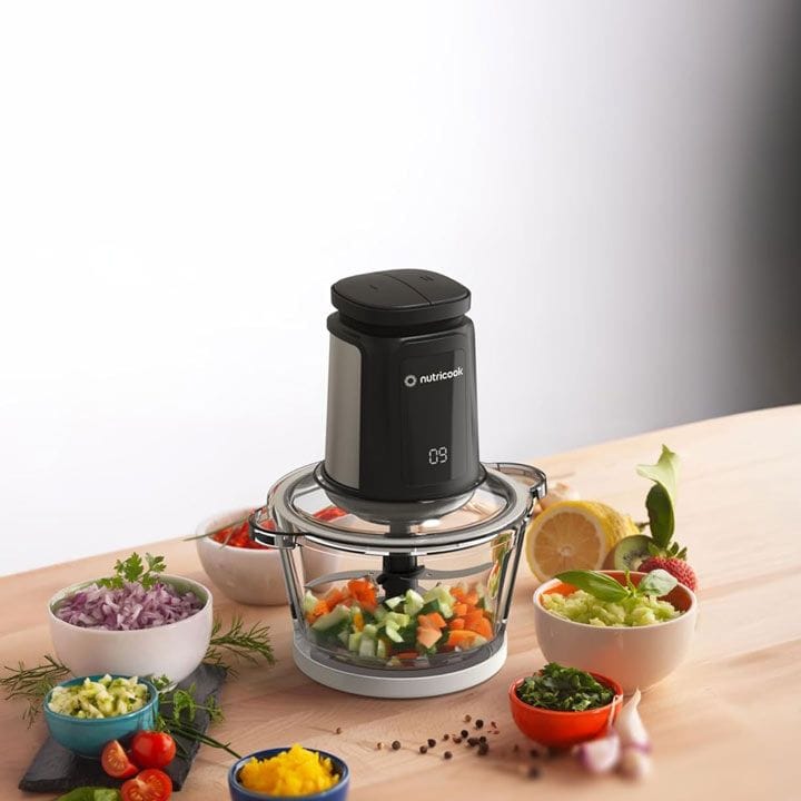 Nutricook Electric Chopper 1.2L – Durable Glass Bowl, Powerful Fast Chopping Motor, Easy One-Touch Food Preparation | NC-CH1200