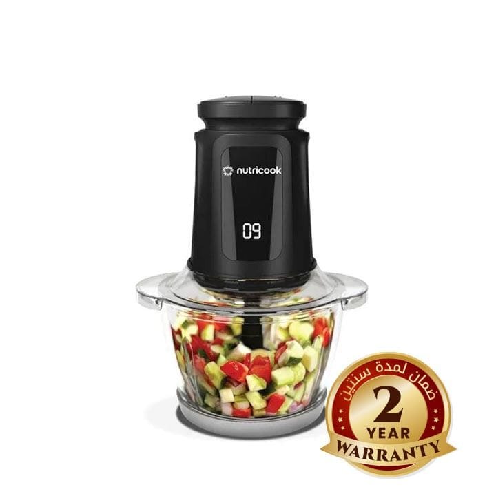 Nutricook Electric Chopper 1.2L – Durable Glass Bowl, Powerful Fast Chopping Motor, Easy One-Touch Food Preparation | NC-CH1200