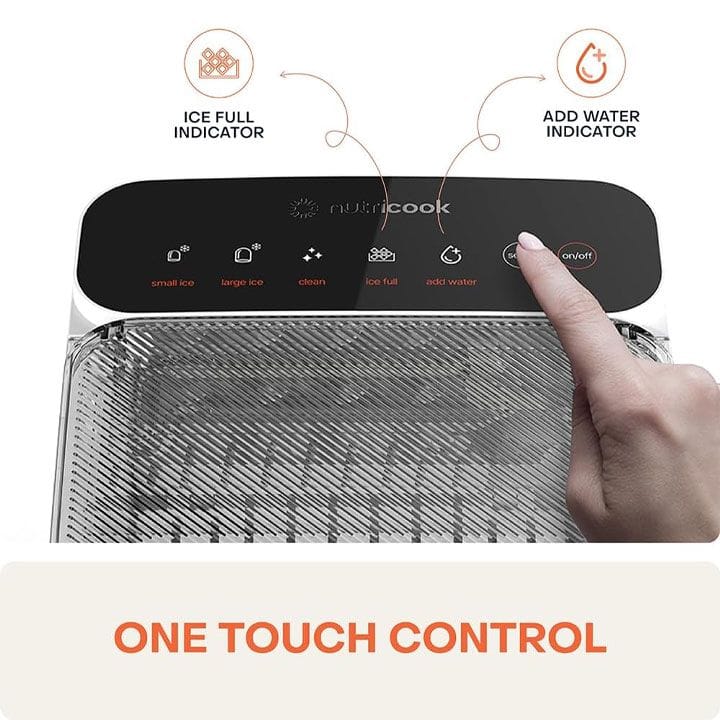 Nutricook Bullet Ice Maker – Fast Ice Production, Compact Countertop Design, Easy One-Touch Operation for Home Use - Black | NC-ICY510K