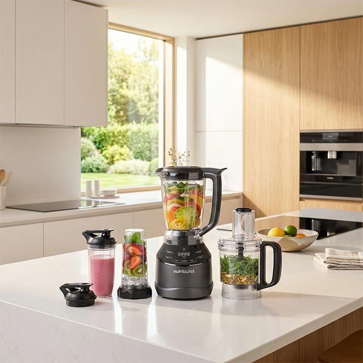 NutriBullet Smart Touch Blender 1500W – High Speed Countertop Blender with Touch Control for Smoothies & Ice Crushing,  NTS-1500