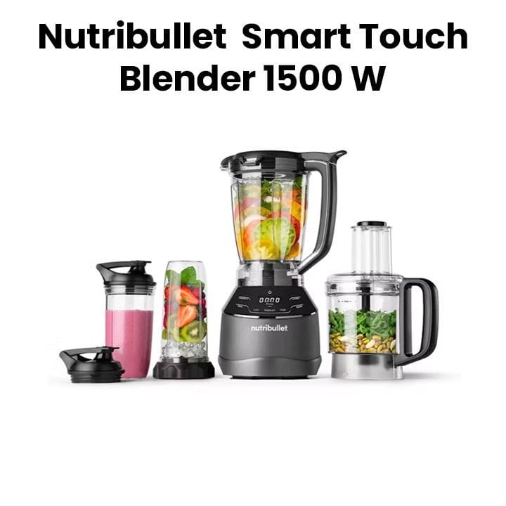 NutriBullet Smart Touch Blender 1500W – High Speed Countertop Blender with Touch Control for Smoothies & Ice Crushing,  NTS-1500