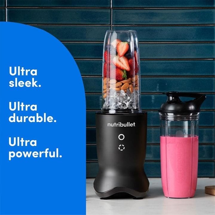 NutriBullet Ultra Smoothie Maker 1000W – High Performance Blender for Smoothies & Frozen Drinks, Black Color,  NBU-500AK