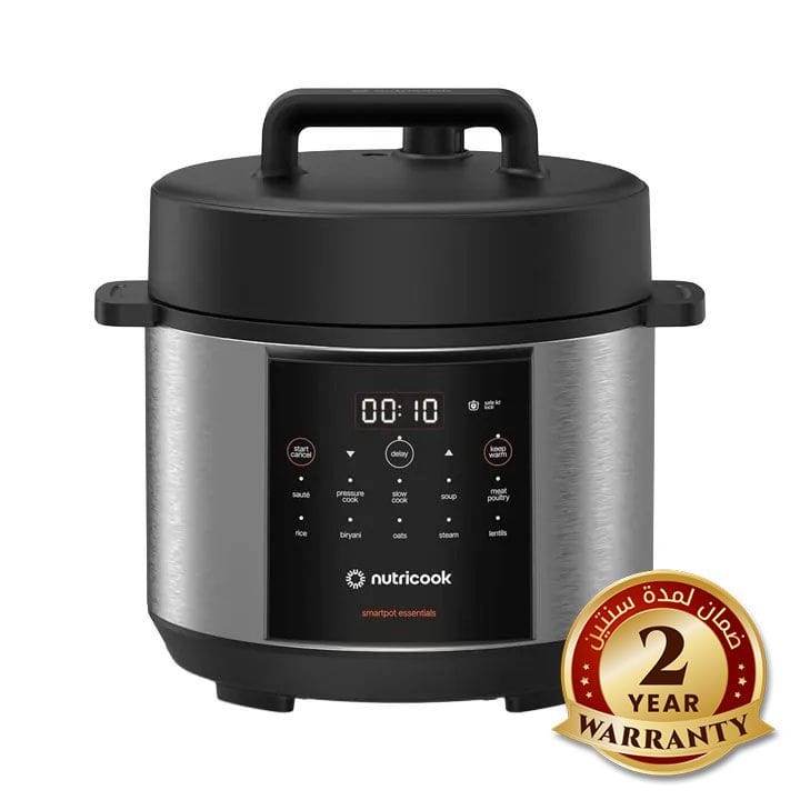 Nutricook Smart Pot Essentials 4L Electric Cooker – Compact Pressure Cooking, Stainless Steel Inner Pot, Smart Preset Programs | NC-SP150