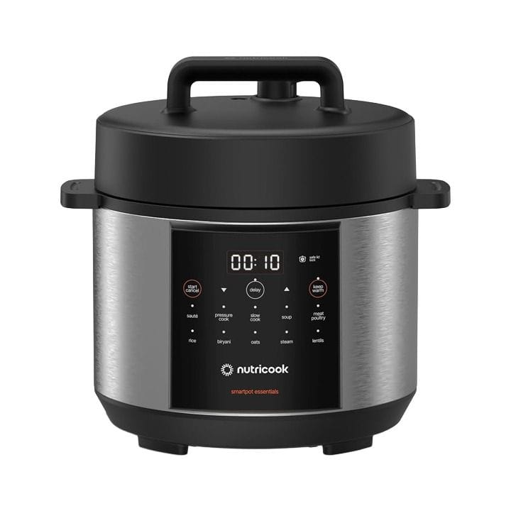 Nutricook Smart Pot Essentials 4L Electric Cooker – Compact Pressure Cooking, Stainless Steel Inner Pot, Smart Preset Programs | NC-SP150