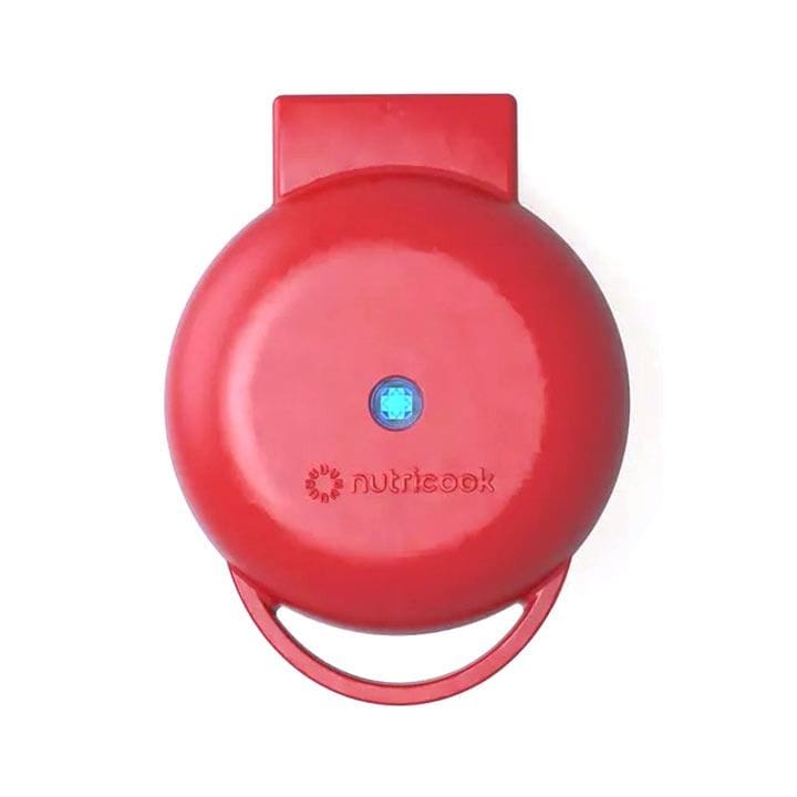 Nutricook Mini Waffle Maker – Rapid Heat Non-Stick Surface, Compact Countertop Size, Simple One-Touch Waffle Cooking - Red | NC-WM100R