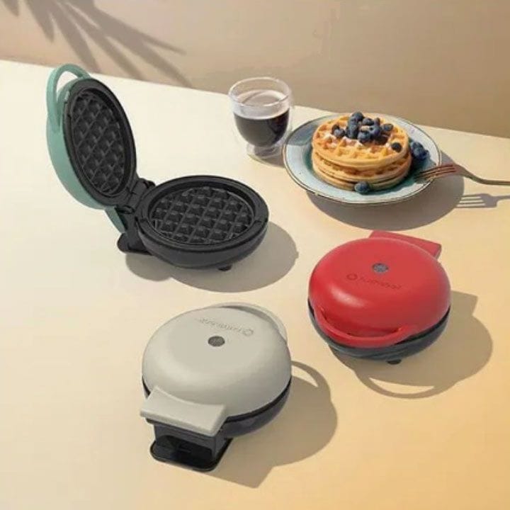 Nutricook Mini Waffle Maker – Rapid Heat Non-Stick Surface, Compact Countertop Size, Simple One-Touch Waffle Cooking - Red | NC-WM100R