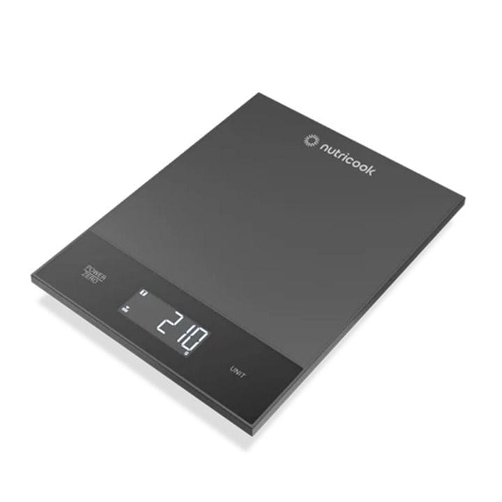 Nutricook Kitchen Scale 2 – Accurate Digital Measurement, Stainless Steel Surface, Slim Easy-Store Design for Home Kitchens - Black | KS205PK-ME