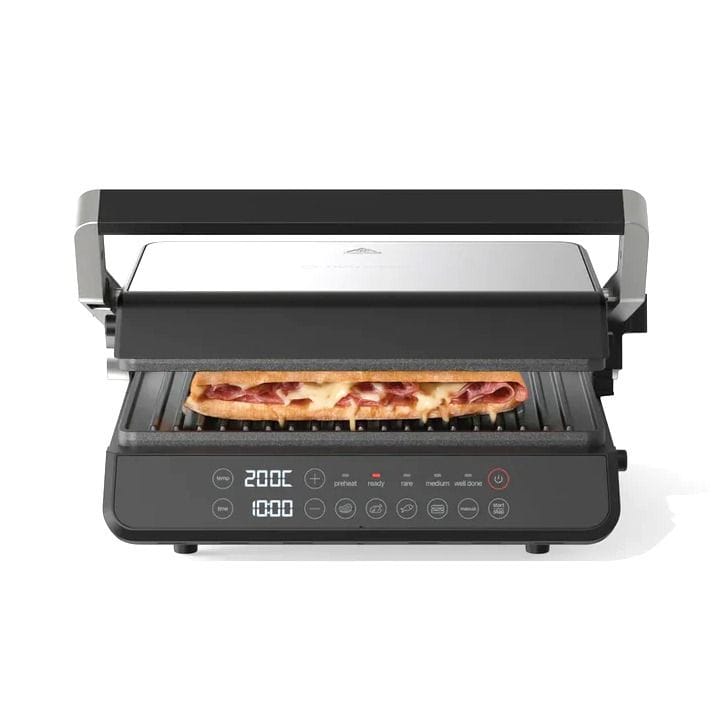 NutriCook Contact Grill 2000W – 180° Open Flat Design, Dual Heating Elements, 5 Smart Cooking Modes & Ceramic Plates | NC-CG240