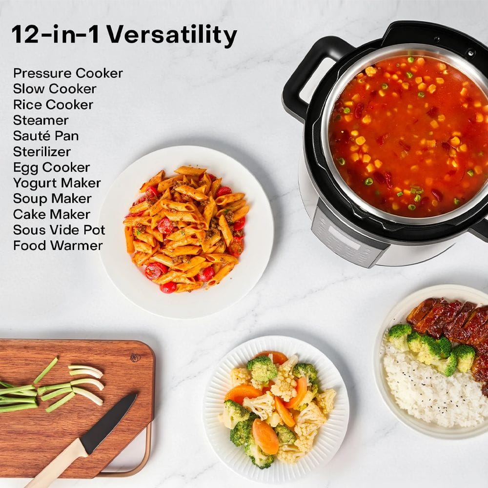 Nutricook Smart Pot 3 Multi-Cooker 6L, Pressure Cooking, Air Frying, Slow Cook Function, One-Touch Presets & Smart Digital Control | Black - NC-SP320-ON