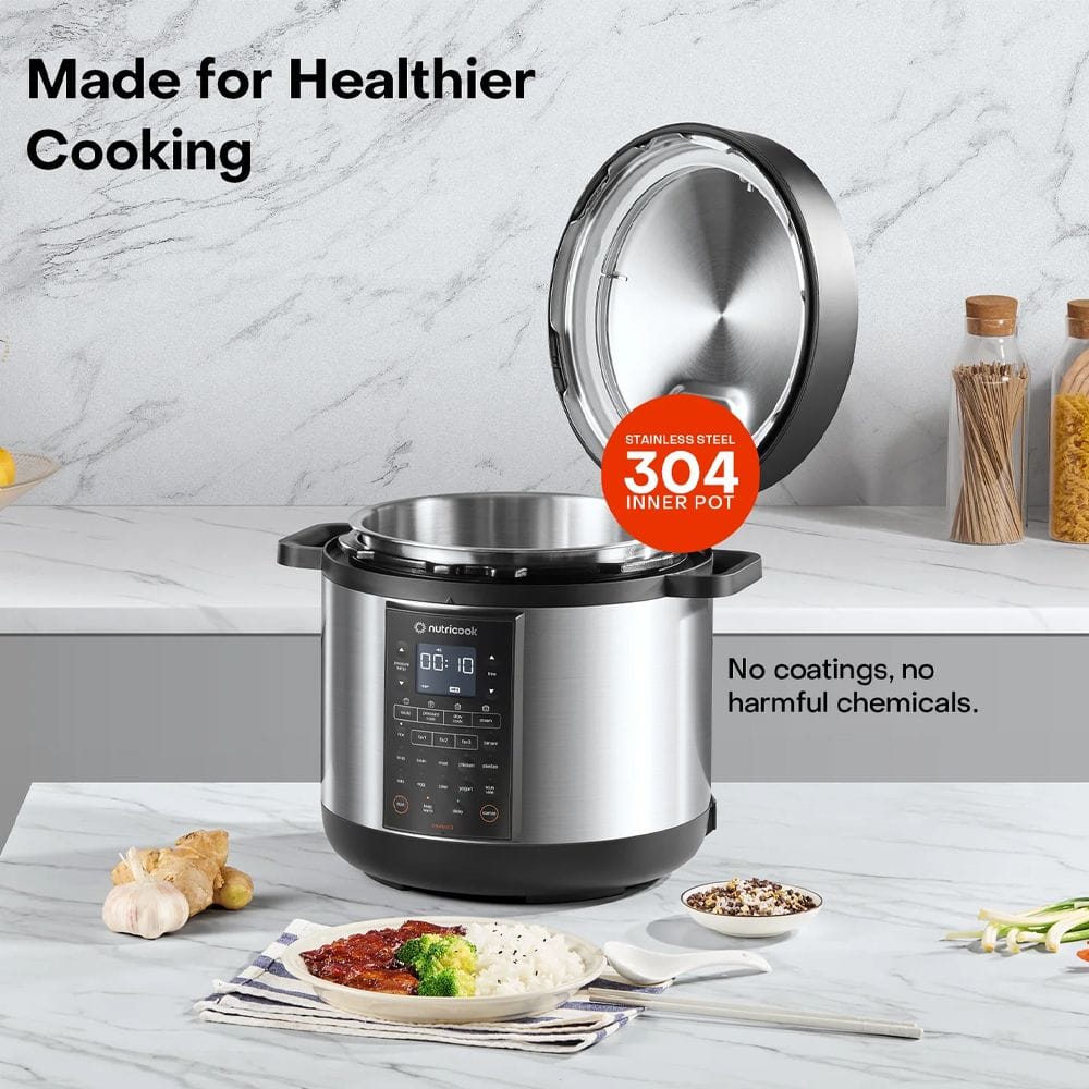 Nutricook Smart Pot 3 Multi-Cooker 6L, Pressure Cooking, Air Frying, Slow Cook Function, One-Touch Presets & Smart Digital Control | Black - NC-SP320-ON